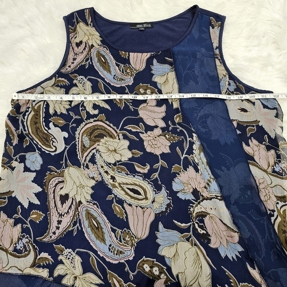 Anna Bella Sleeveless Blouse with Chiffon Detail Size XXL - Picture 5 of 8